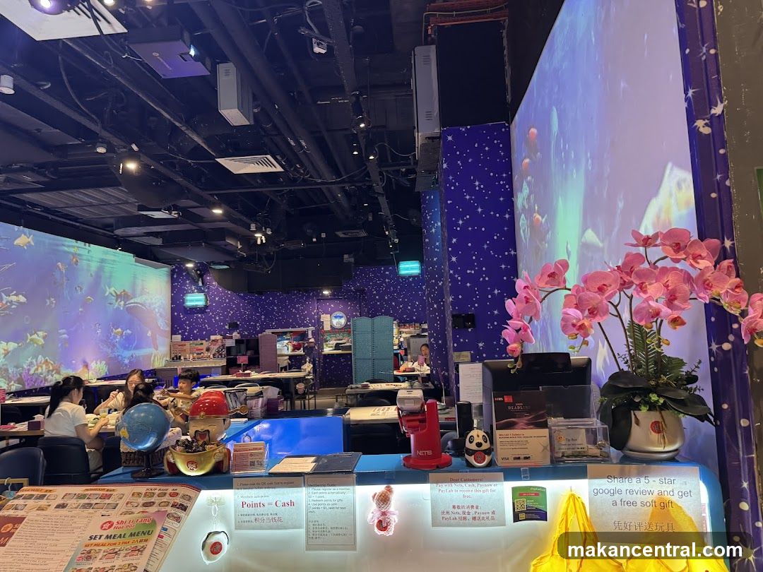 Restaurant Interior with Projection and Counter