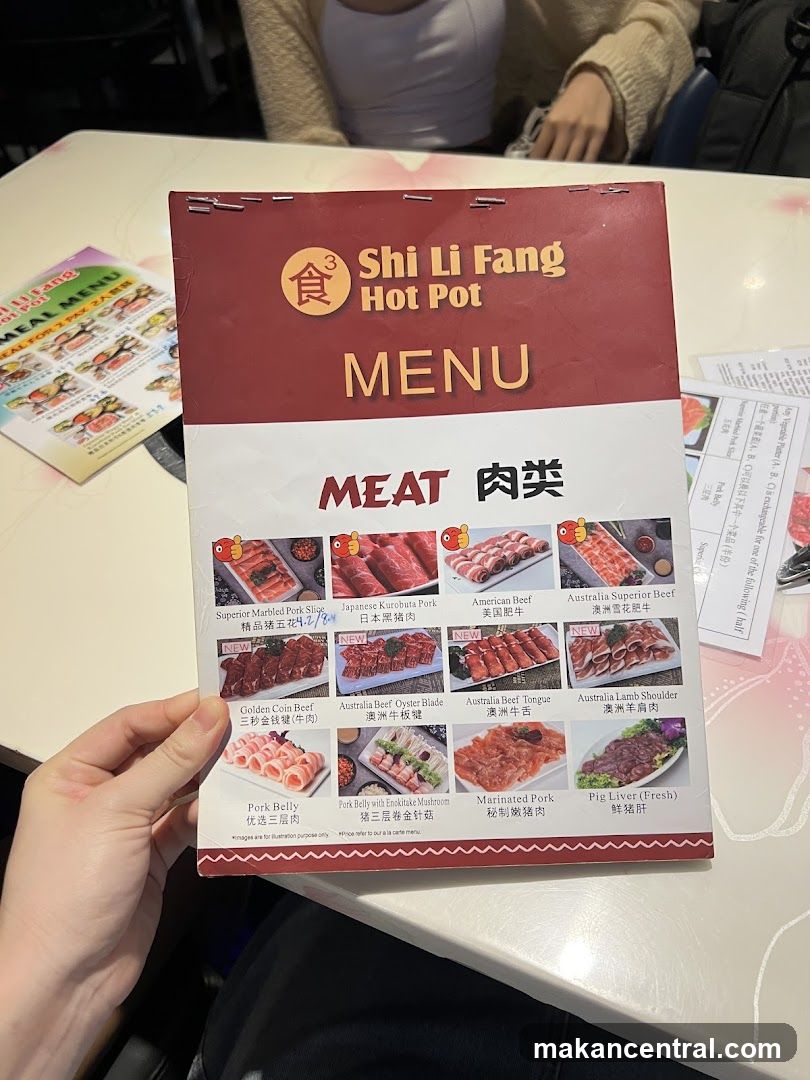 Shi Li Fang Hot Pot Menu