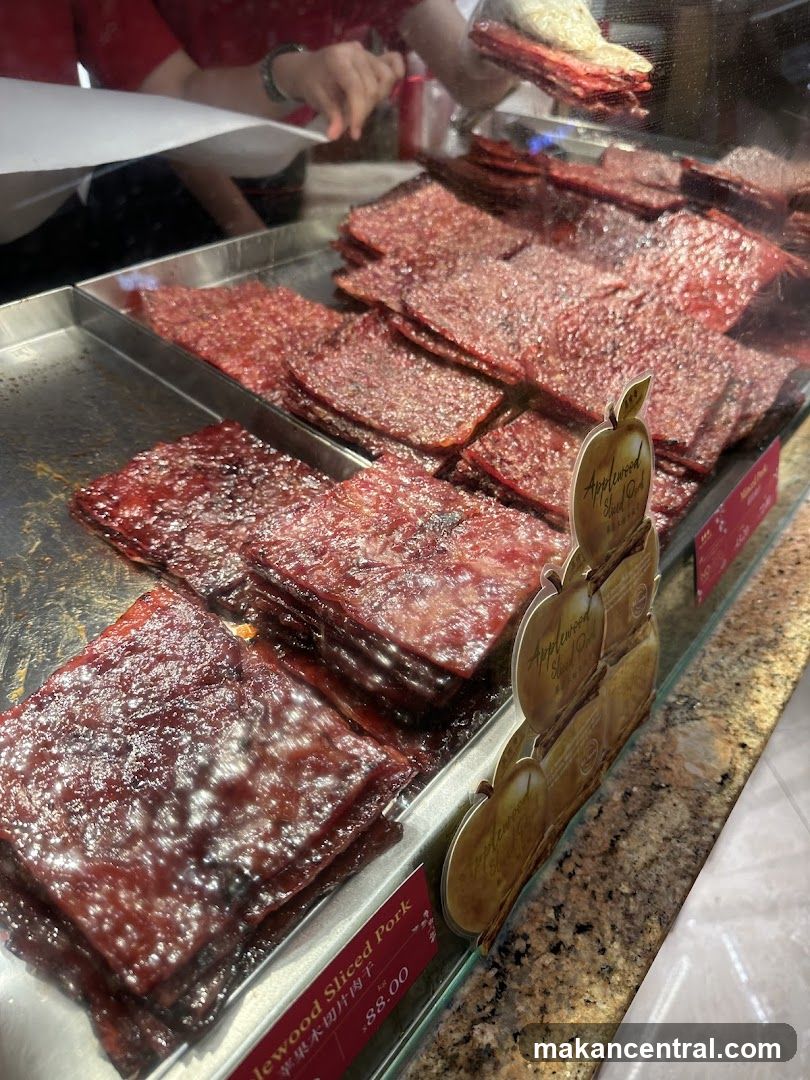 Display of Sliced Pork at Counter