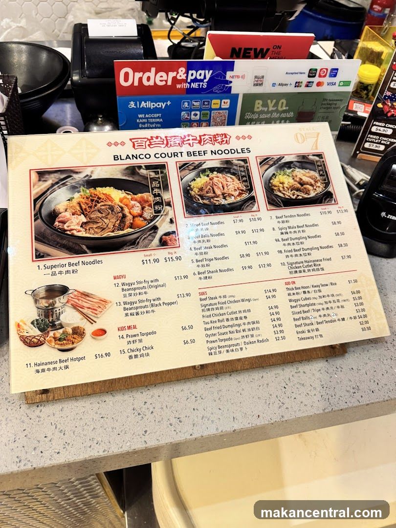 Blanco Court Beef Noodles Menu