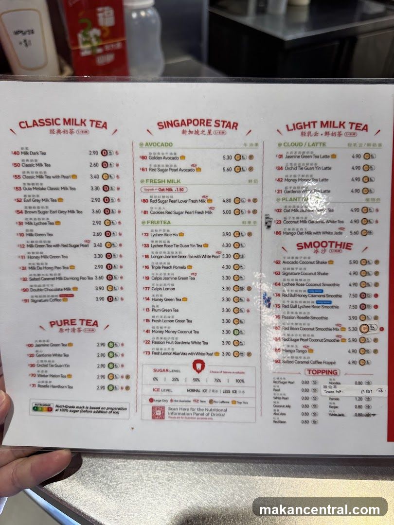 Tea Menu
