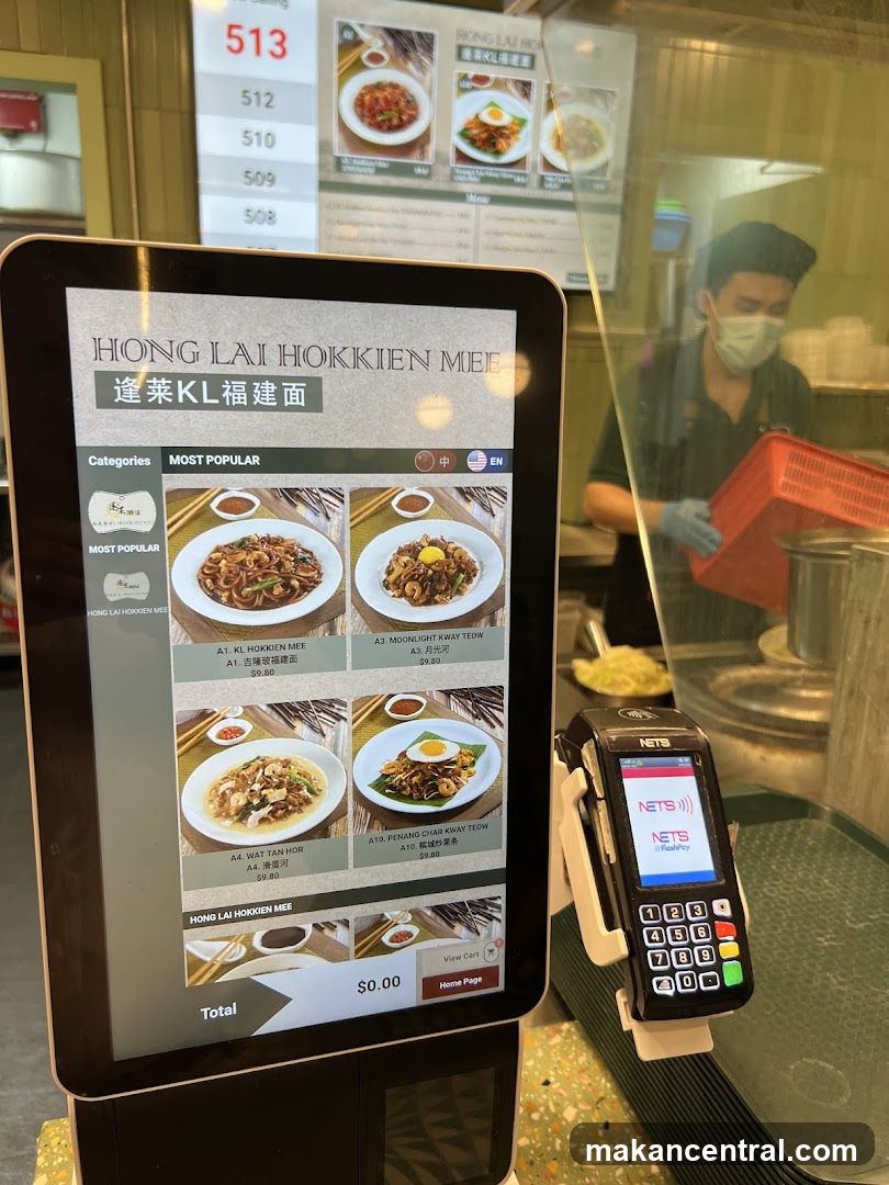 Hong Lai Hokkien Mee counter area