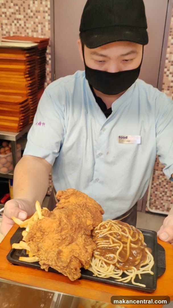 Staff presenting food
