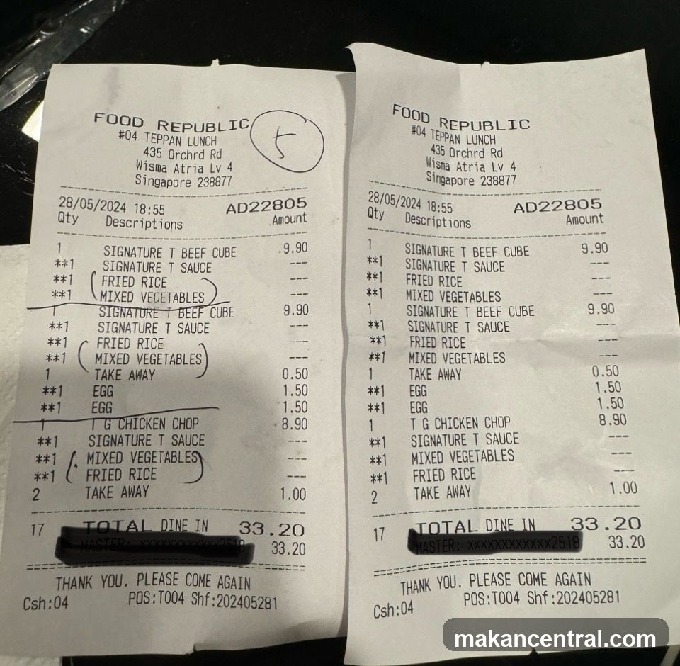 Food Republic Receipts