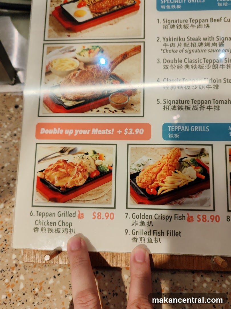Teppan Grill Menu Section