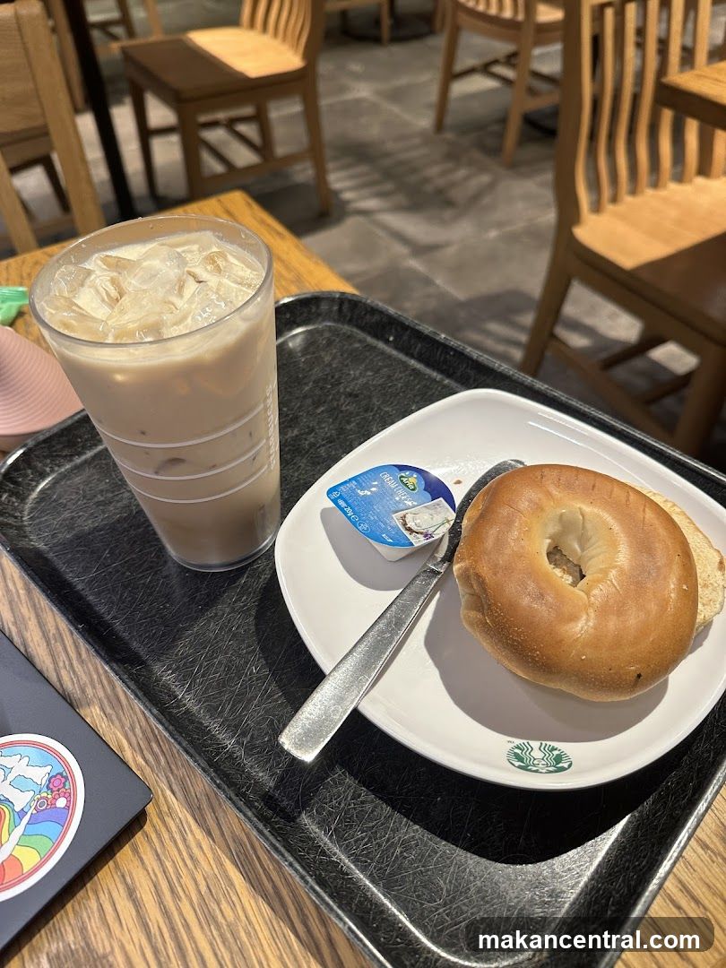 Coffee and Bagel at Starbucks