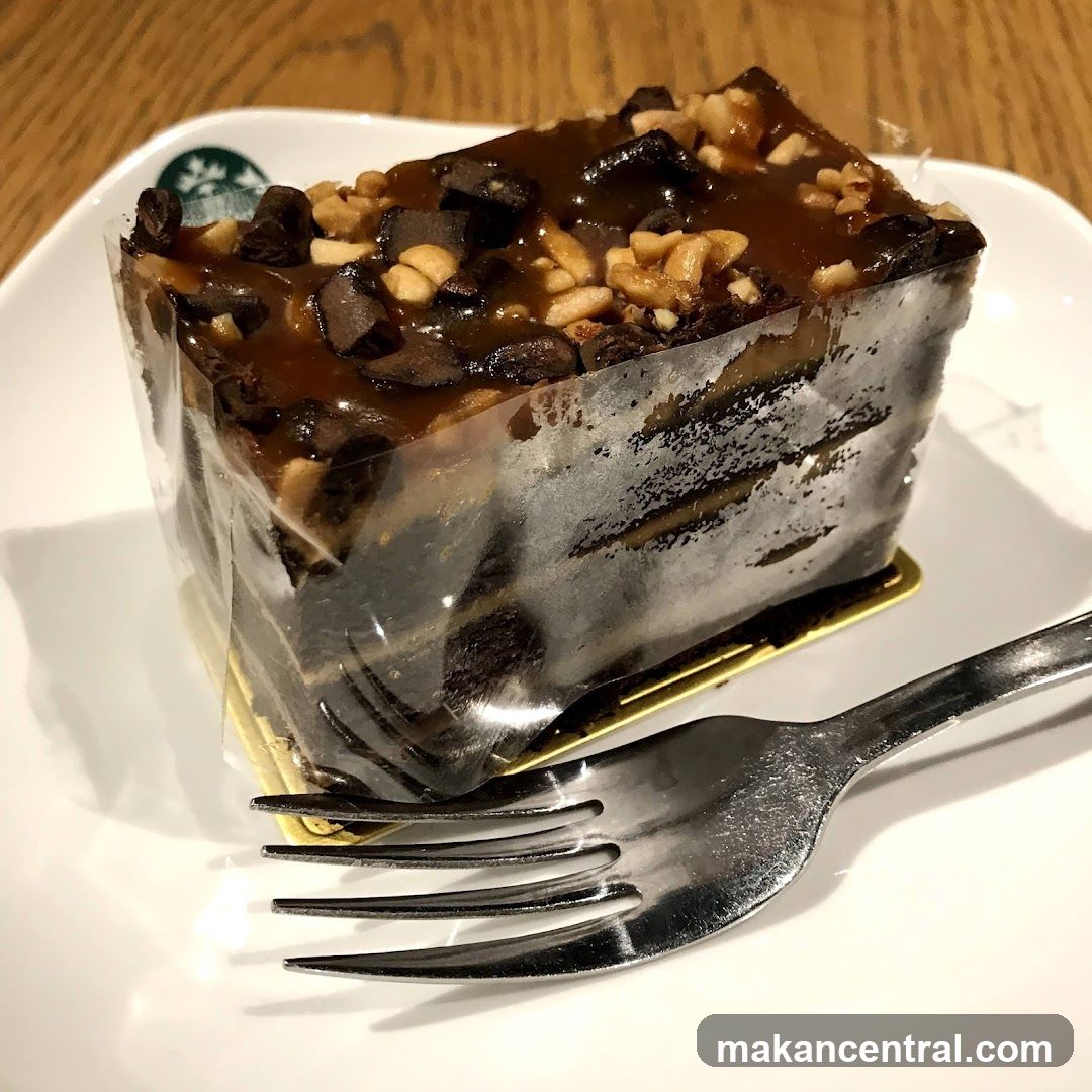 Chocolate Cake with Nuts and Caramel Topping