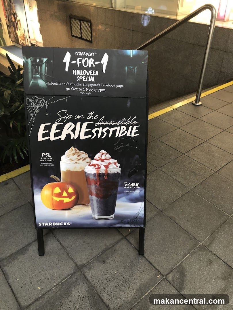 Starbucks Halloween Promotion Signboard
