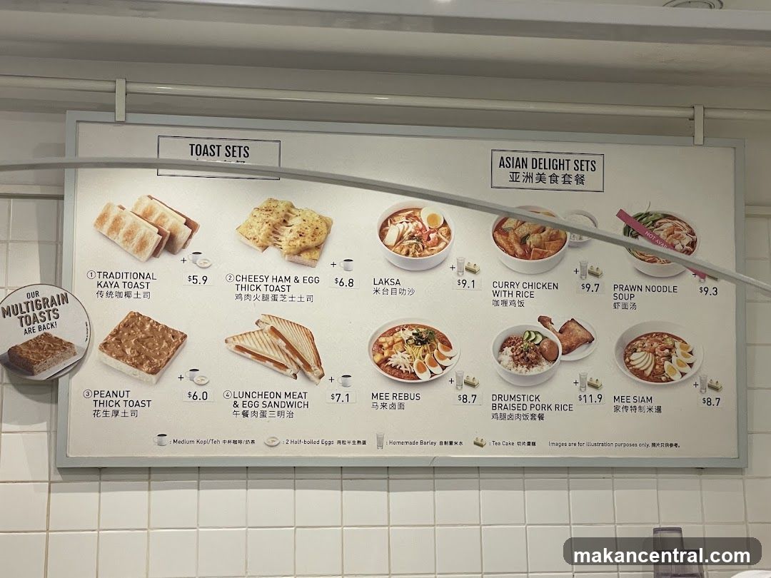 Toast Sets and Asian Delight Sets Menu