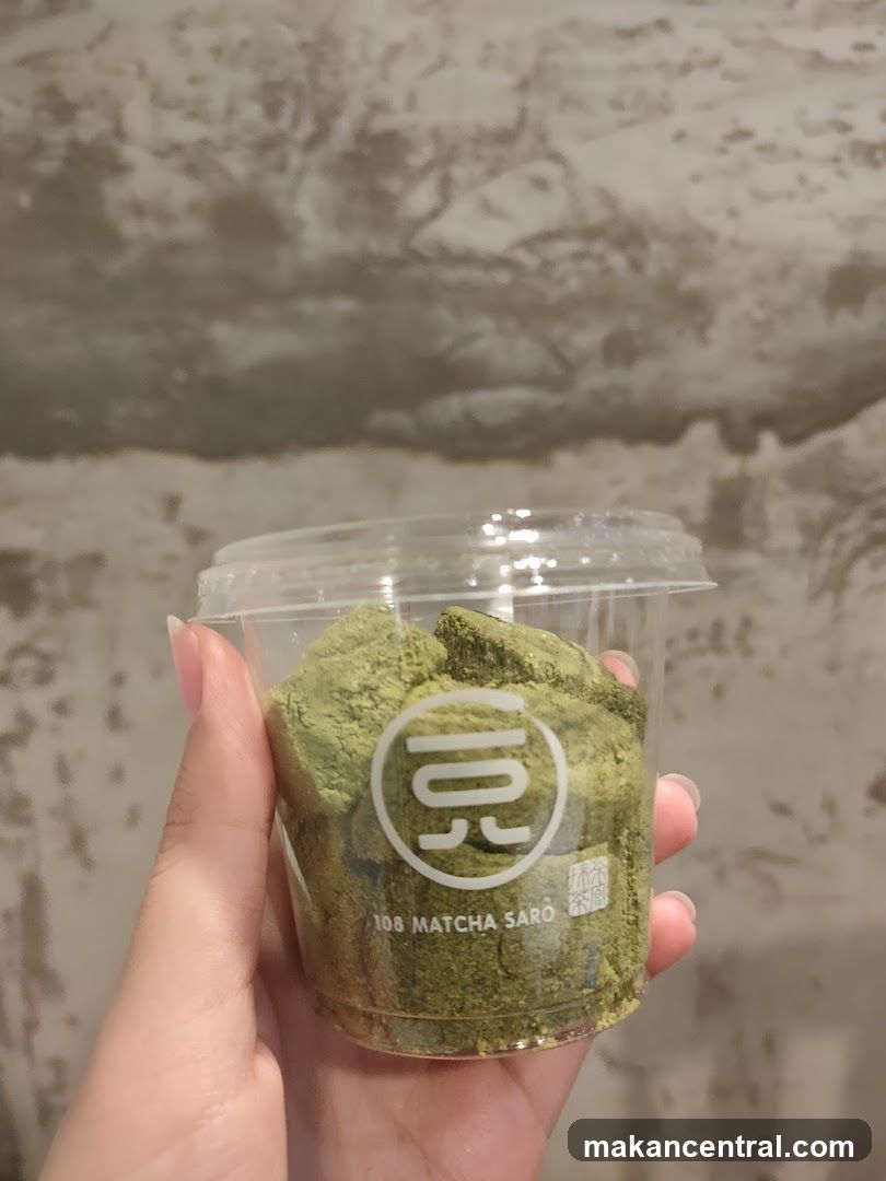 Matcha product held in hand
