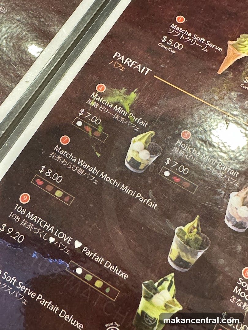 Matcha Parfait Menu