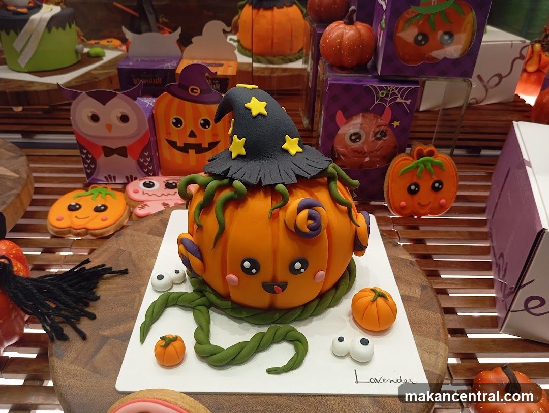 Halloween-themed dessert display