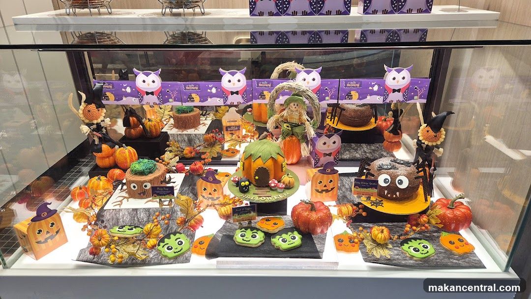 Halloween-themed dessert display
