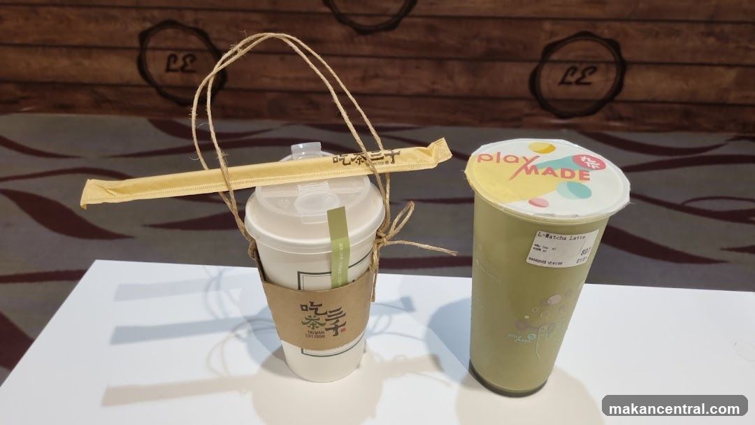Two beverages on display