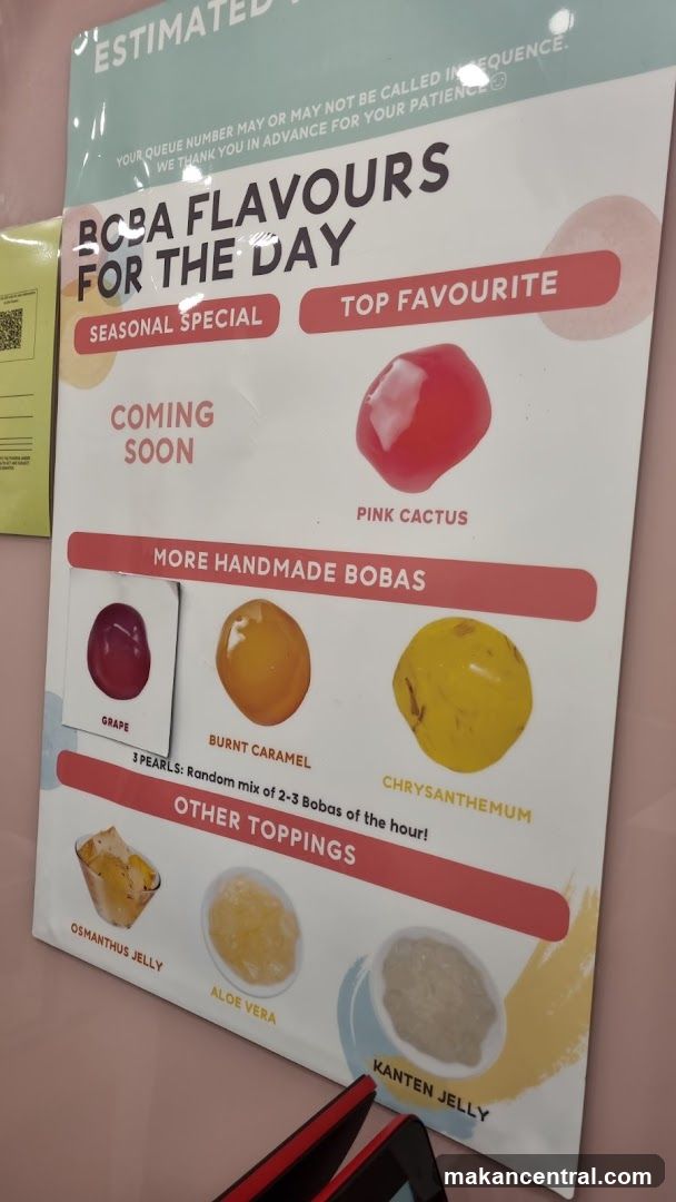 Boba Flavours Menu Board
