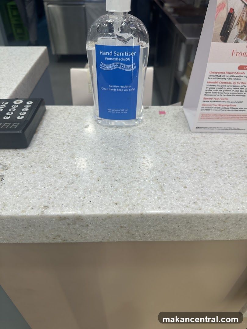 Hand Sanitiser Bottle on Counter