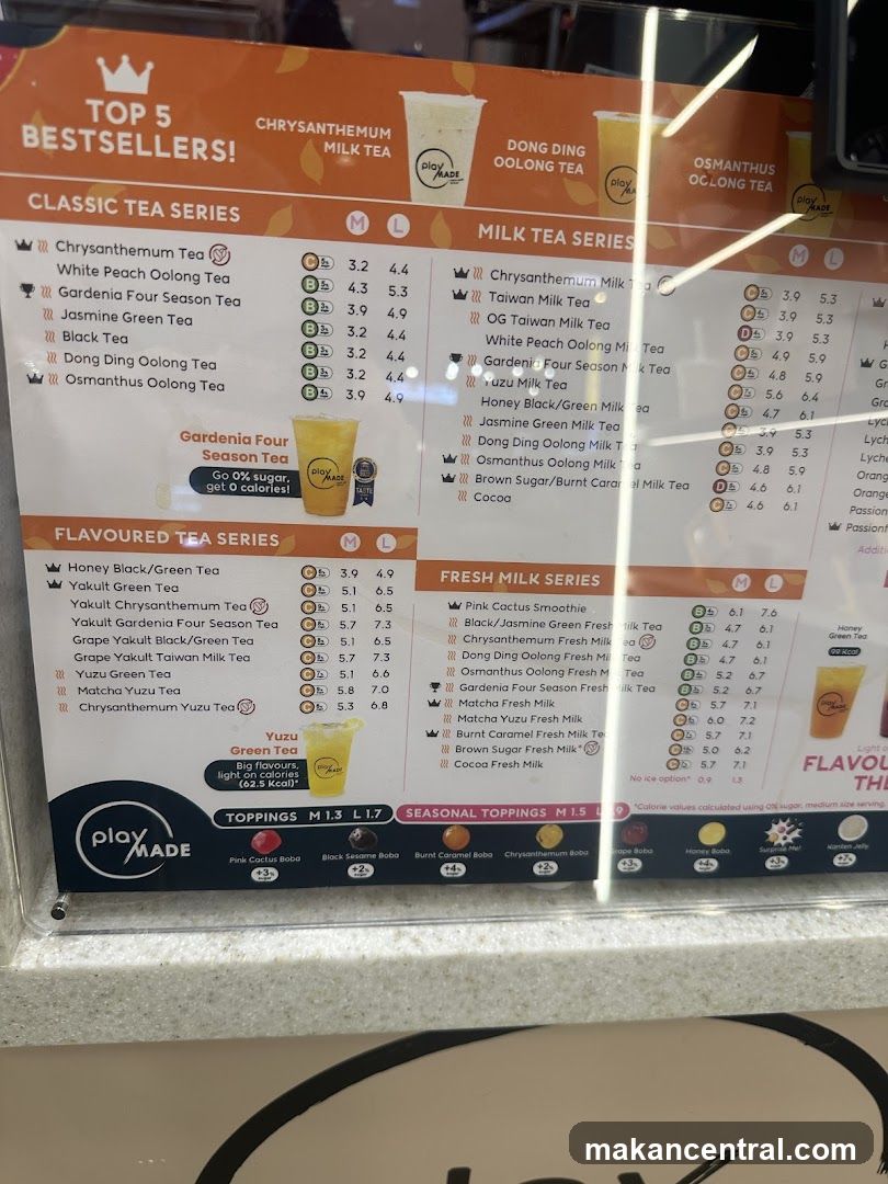 Play Made Tea Menu