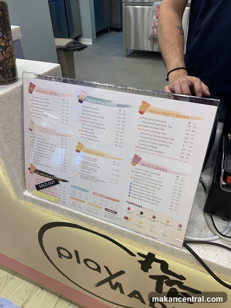 Menu Display at Counter