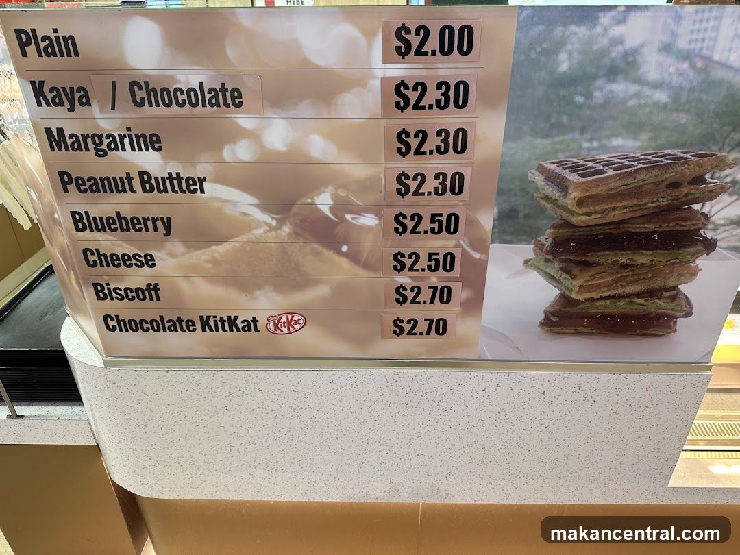 Waffle Sandwich Menu