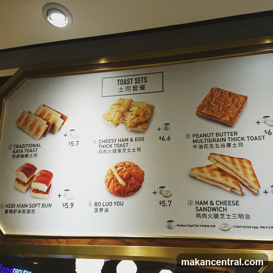 Toast Sets Menu