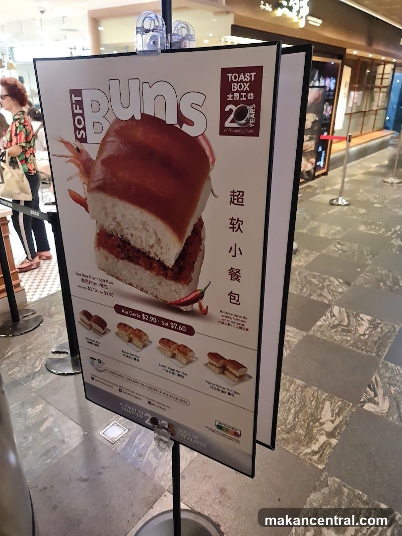 Toast Box Soft Buns Menu Board
