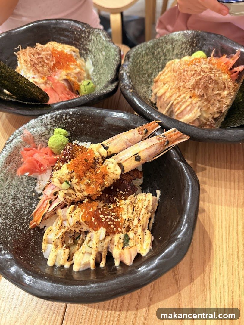 Food bowls on wooden table