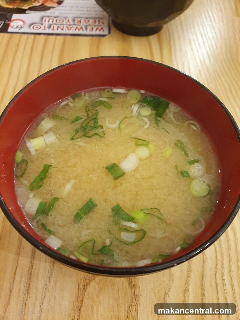 Miso Soup in Red Bowl