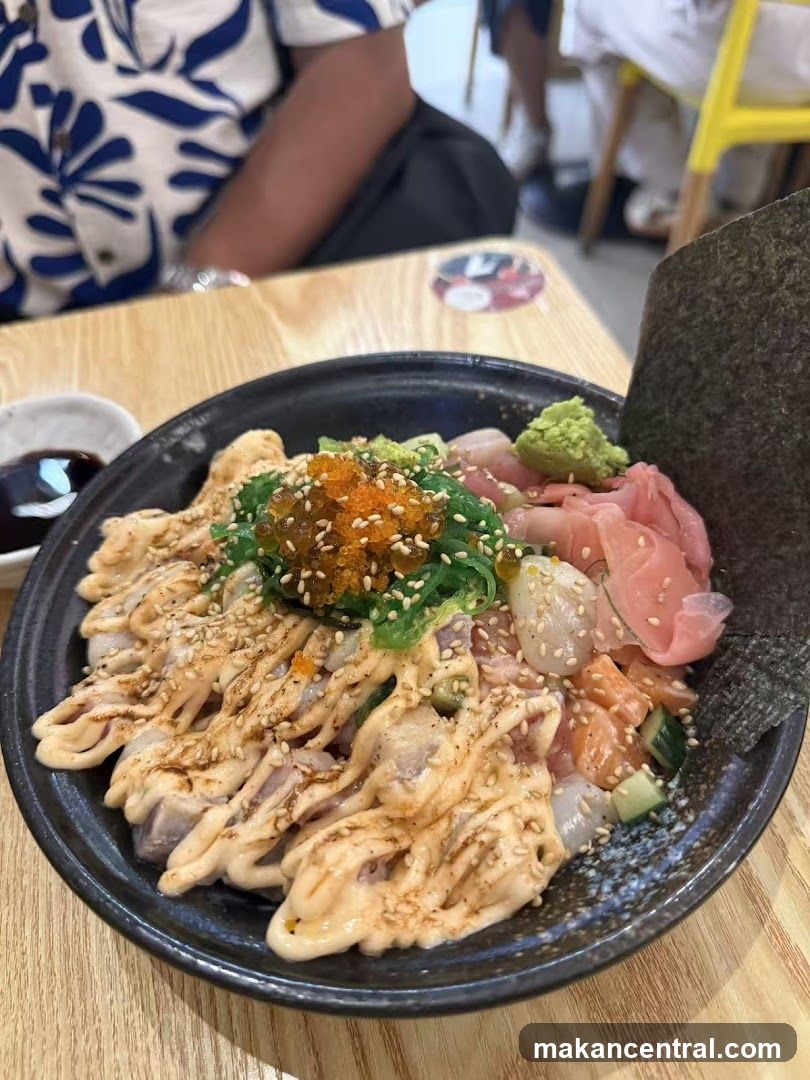 Bowl of Sashimi and Topping Dish