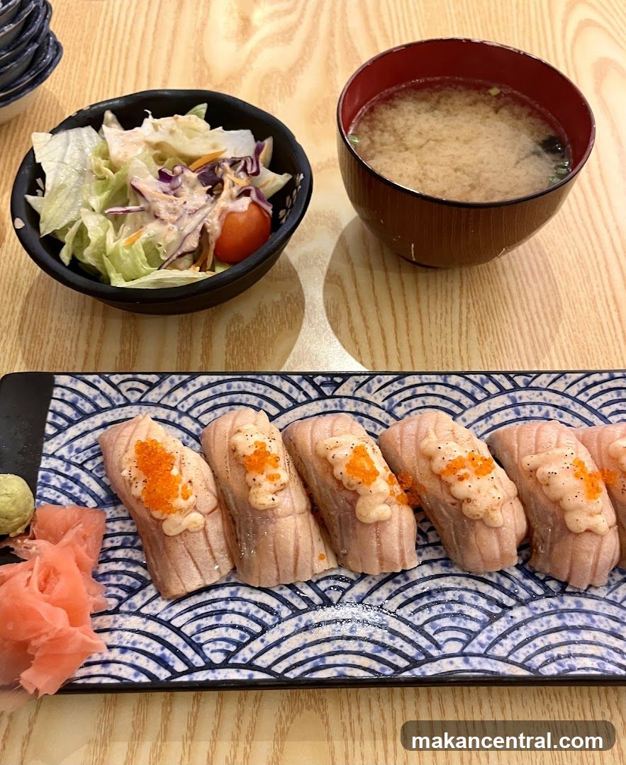 Japanese meal served on wooden table