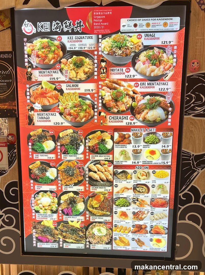 KEI 海鮮丼 Menu Board