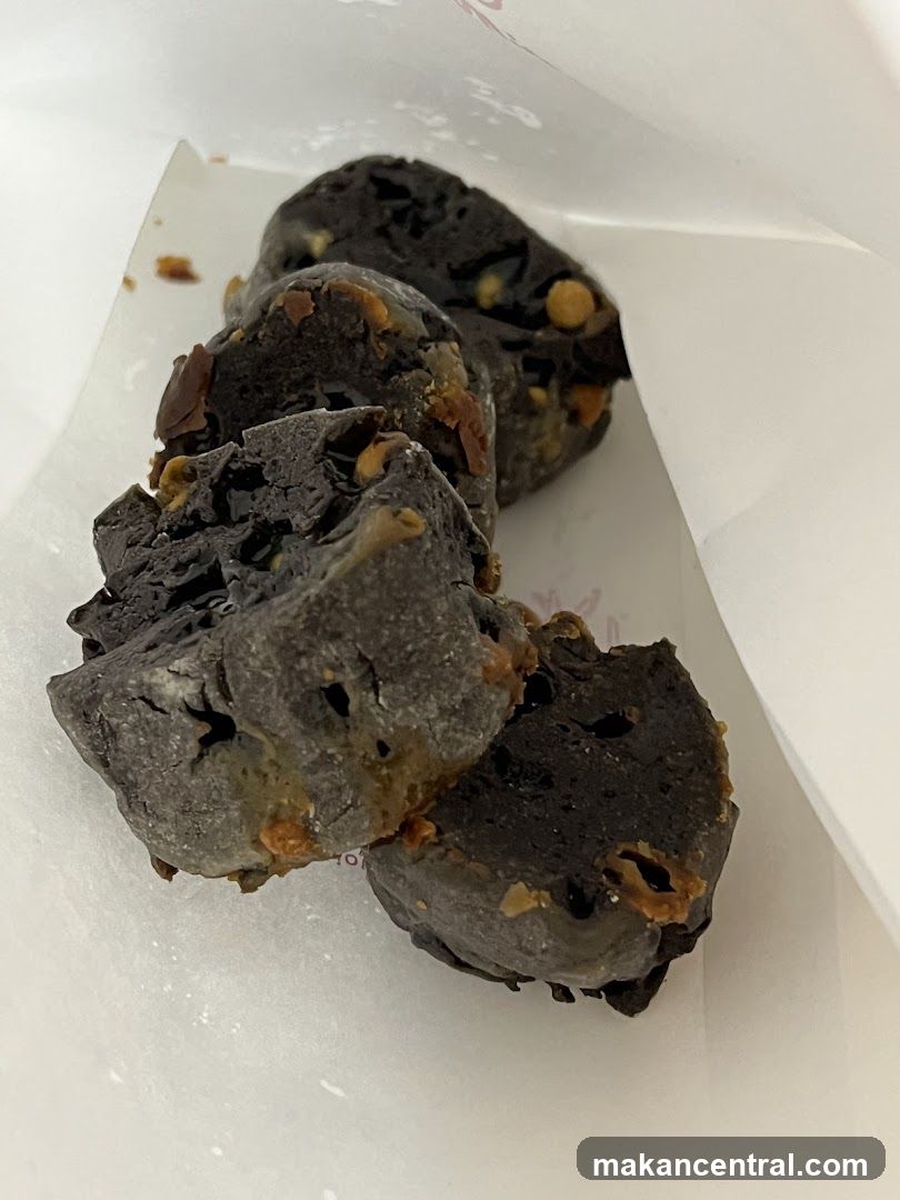 Dark-colored baked goods