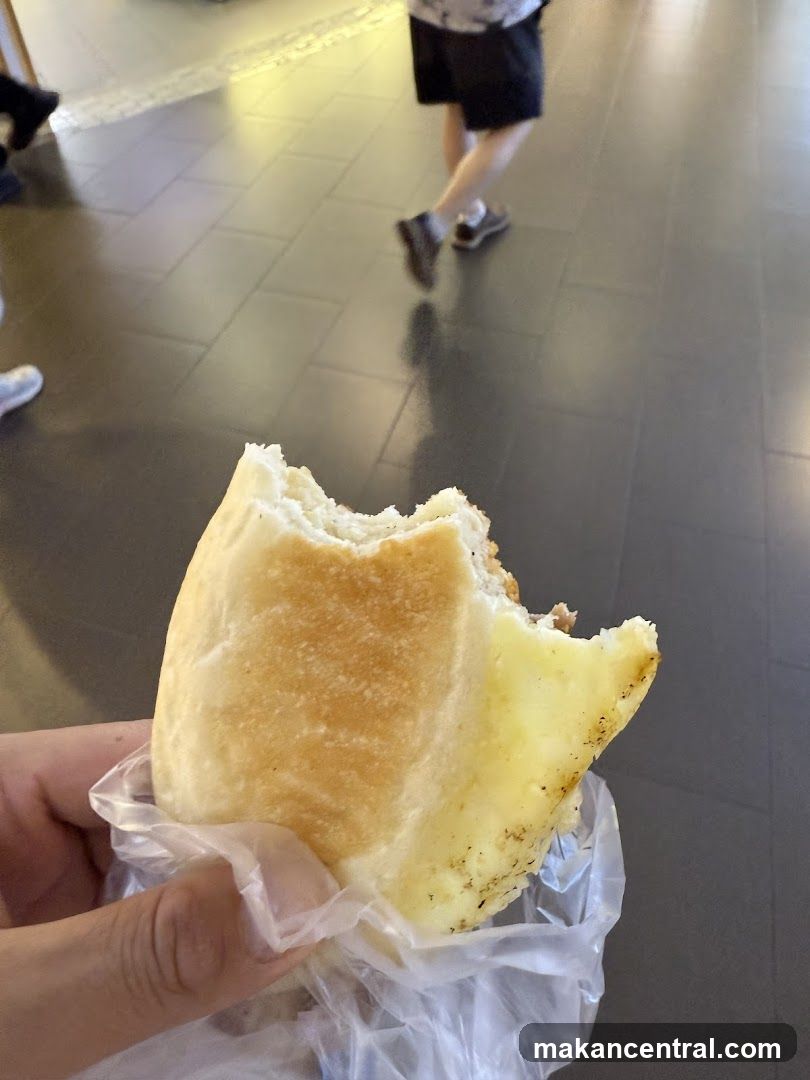Hand holding partially eaten sandwich