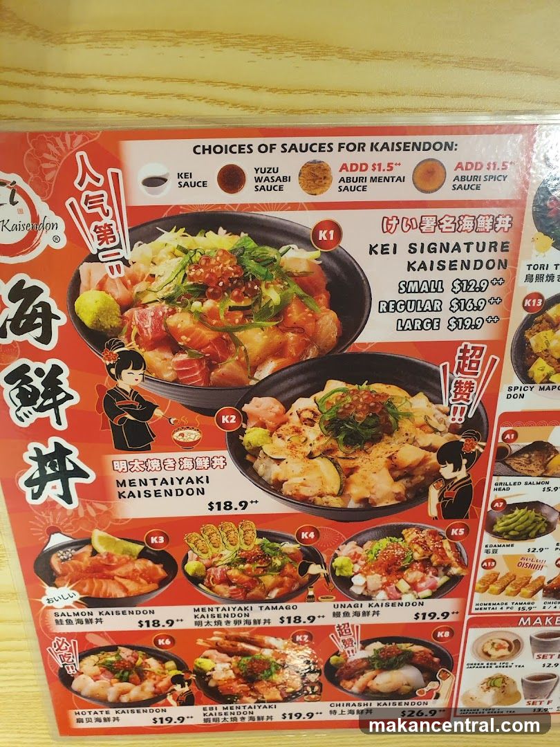 Kaisendon Menu