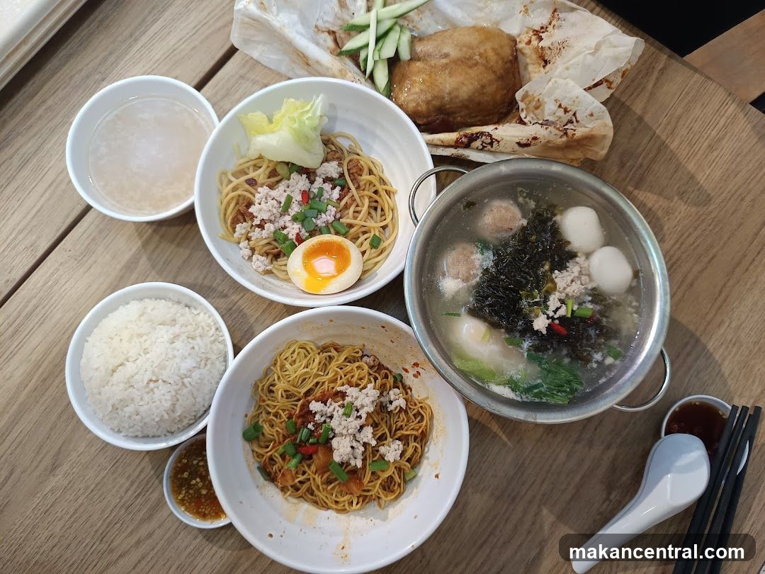 Food Spread on Wooden Table