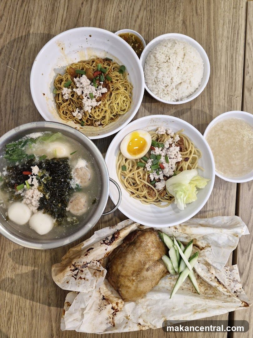 Food Spread on Wooden Table