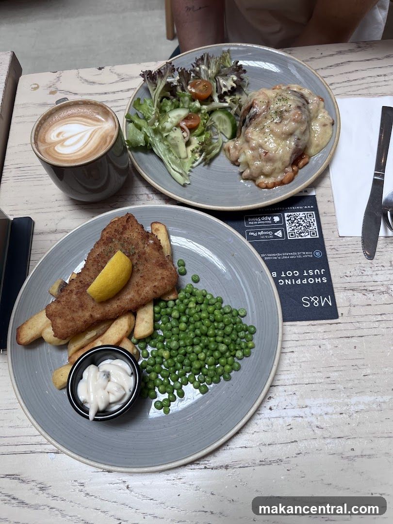 Table with food and drink