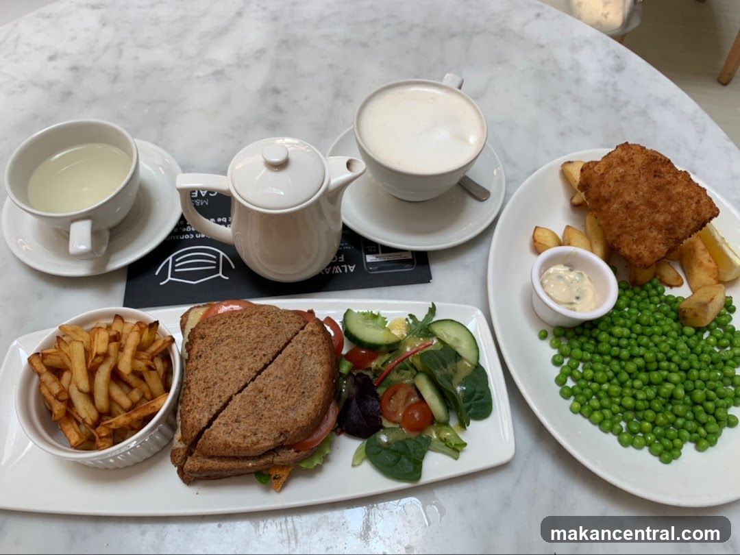 Table Setting with Food and Beverages