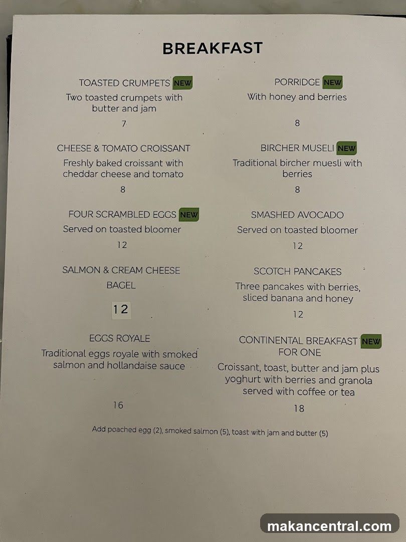 Breakfast Menu