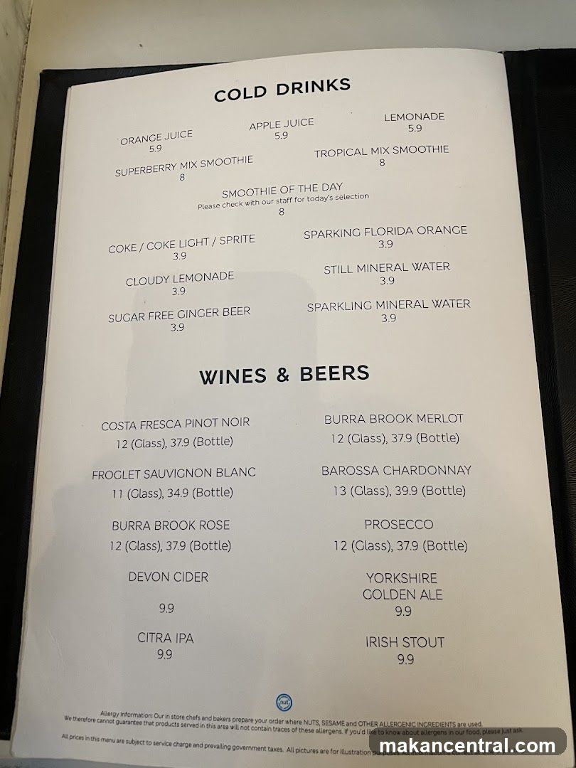 Cold Drinks and Wines & Beers Menu