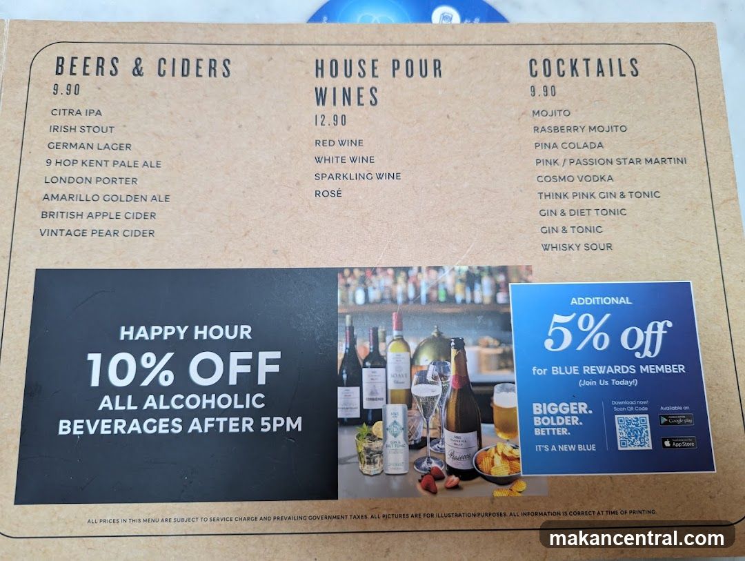 Alcoholic Beverages Menu