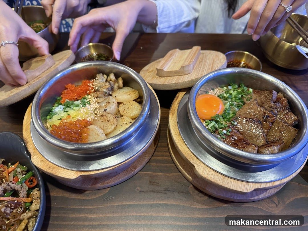 Table with Korean-style bowls
