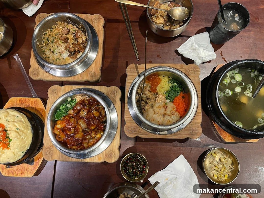 Table with Korean-style dishes