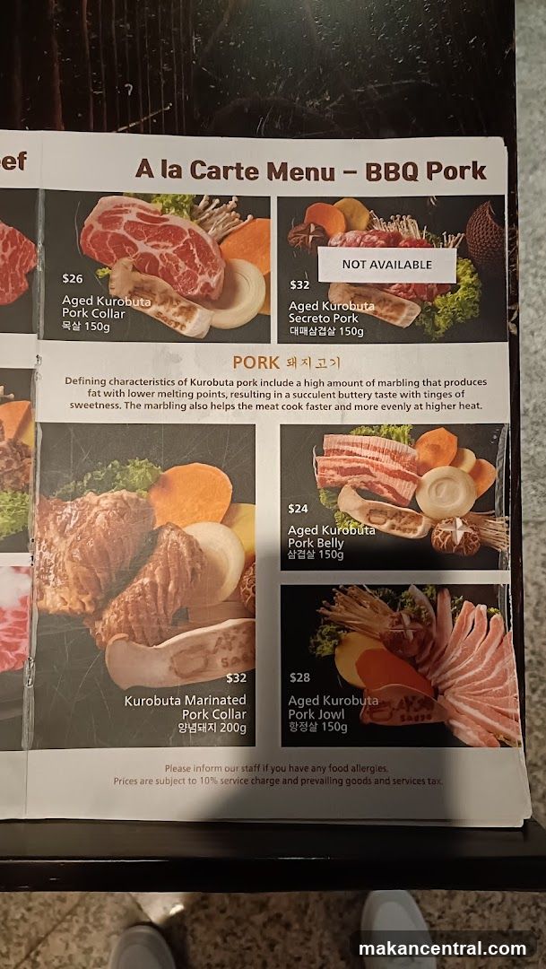 A la Carte Menu – BBQ Pork