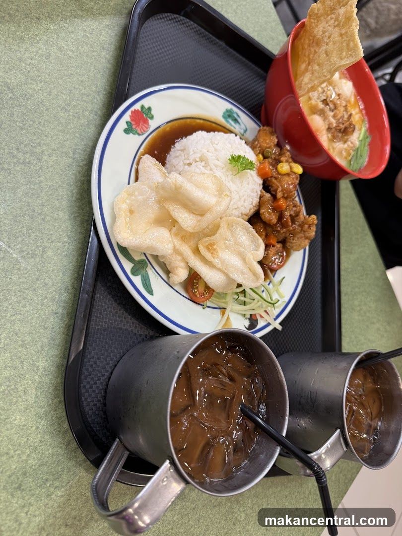 Food tray with dishes