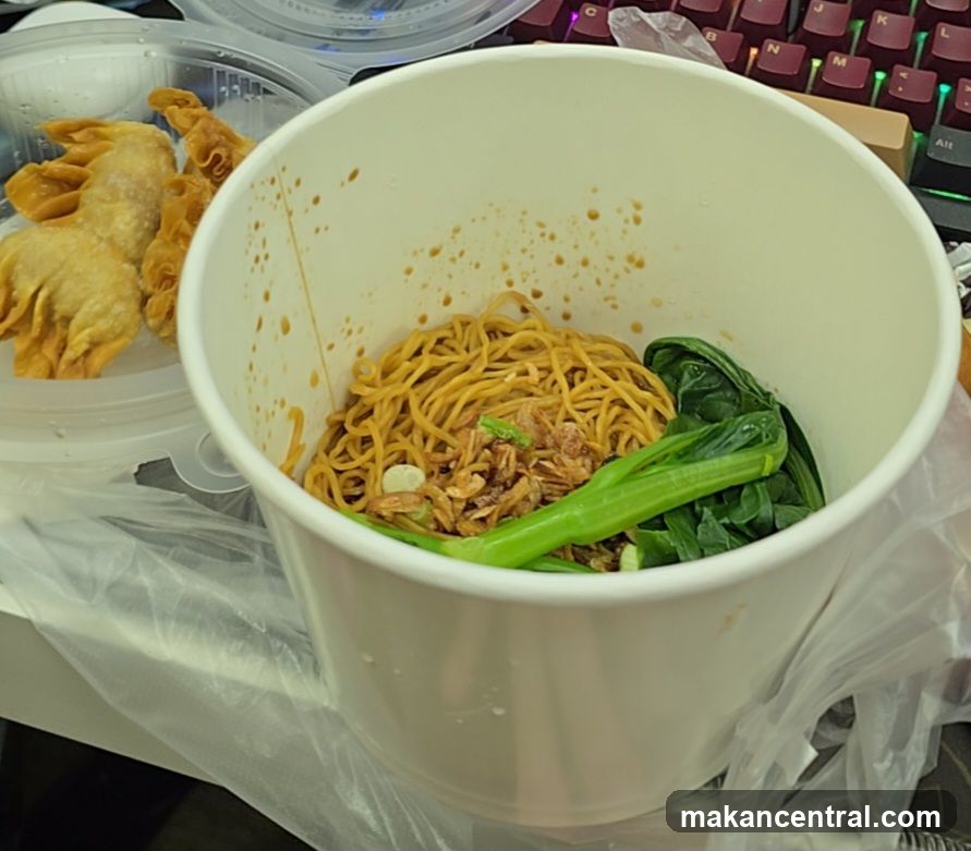 Food in a takeout container
