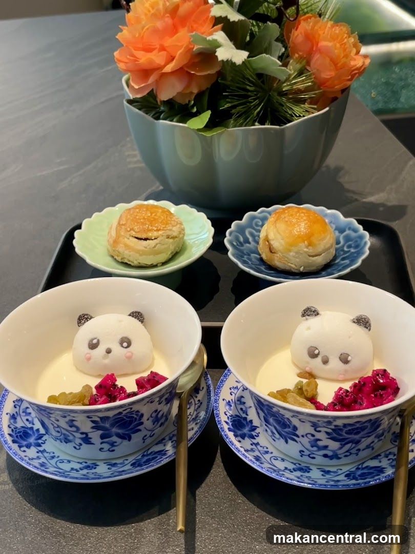 Table Setting with Desserts and Flowers