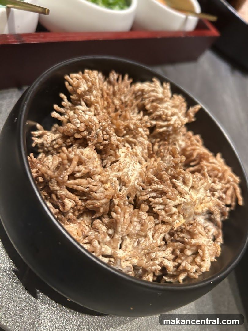 Food dish in black bowl
