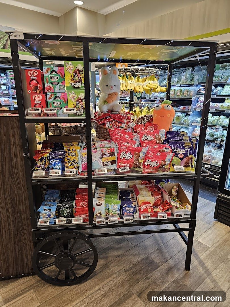 Candy Display Cart in Grocery Store