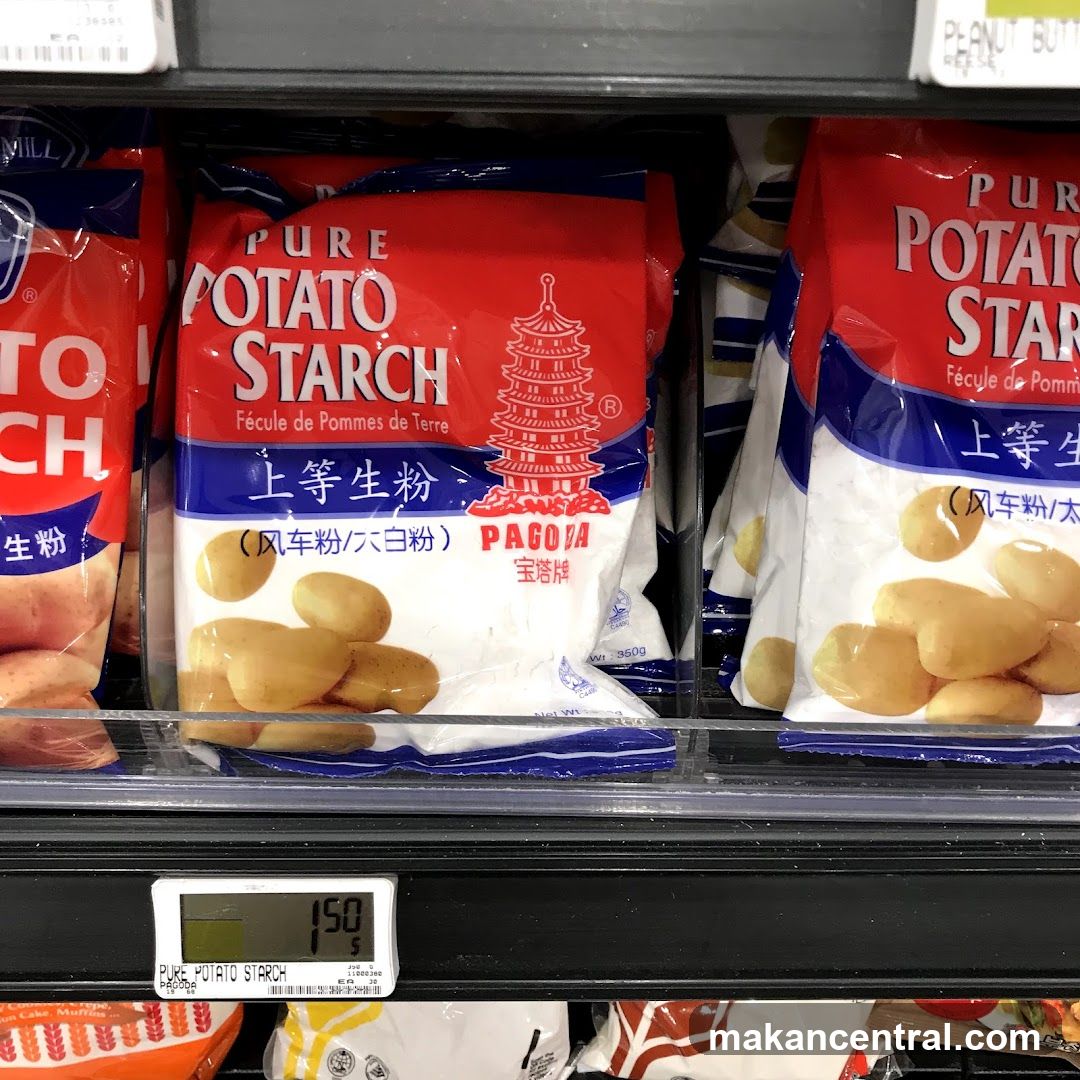 Store Shelf with Pure Potato Starch