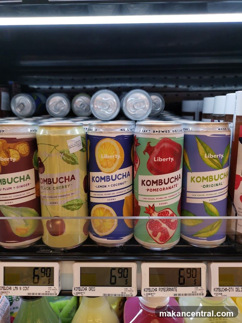 Kombucha Cans on Shelf